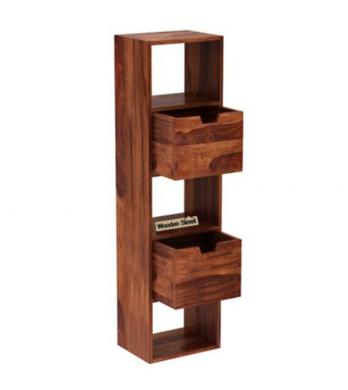 Teak Wall Rack with drawers